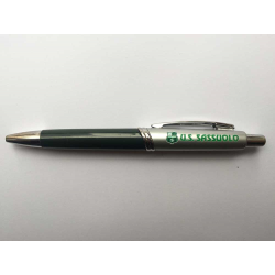Penna biro argento verde